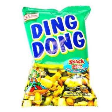 Ding Dong Snacks Mix W Chips&curls Green 100gm