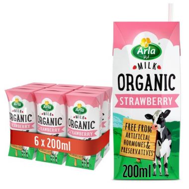 Organic Milk Strawberry 200ml -t8056