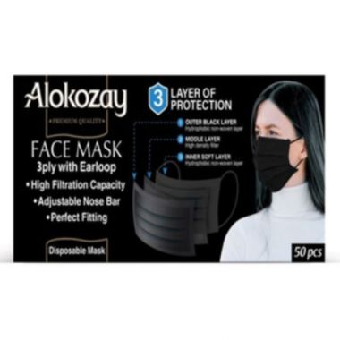 Alokozay Face Mask Adult Black 50s